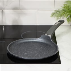 Сковорода блинная Мечта «Гранит», d=24 см, пластиковая ручка, антипригарное покрытие, литой алюминий, серая
