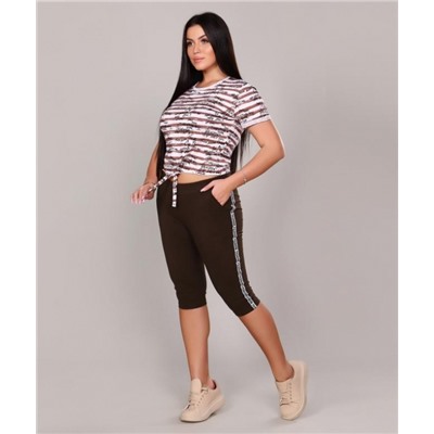 376 Костюм с бриджами - Fashion sports (Шоколадный)