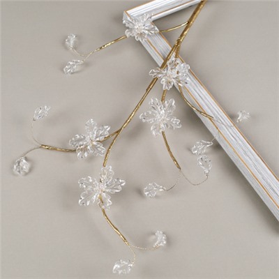 Ветка декоративная стеклярус 70 см / SA23662 /уп 360/золотая ветка