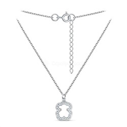 Серьги из серебра с фианитами родированные - Мишки 221-10-155-2р