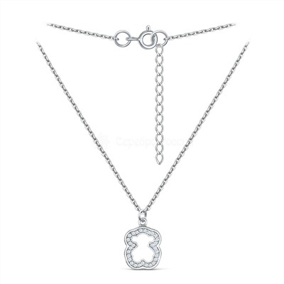 Серьги из серебра с фианитами родированные - Мишки 221-10-155-2р