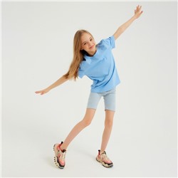 Футболка детская Basic line, голубая, рост 104 см