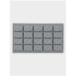 Форма для выпечки и муссовых десертов KONFINETTA «Сыр», силикон, 20 ячеек (5×3 см), 30×17.5×1.9 см, серая