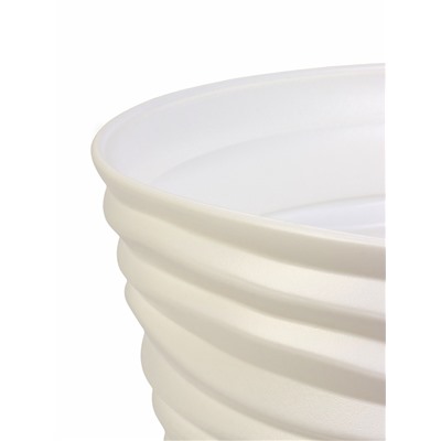 Кашпо для цветов «Дюна», 50 л, d=45 см, h=45 см, пластиковое, белое