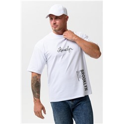 8570 футболка оверсайз мужская (Белая_город)