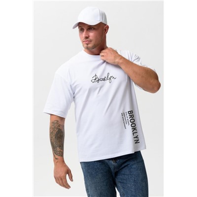 8570 футболка оверсайз мужская (Белая_город)