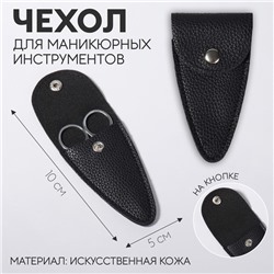 Чехол для хранения маникюрных инструментов, на кнопке, 10×5×0.8 см, чёрный