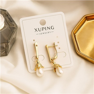 Серьги коллекция "Xuping" покрытие позолота, вставка: искусственный жемчуг, арт.004.062