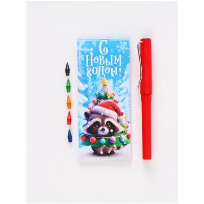 Подарочный набор новогодний, блокнот, вечный карандаш (сменные грифели) «Енотик»
