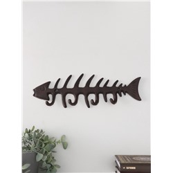 Настенные крючки декоративные «Рыбий скелет», чугун, 11×32.5×2.5 см