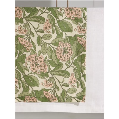 Дорожка на стол Этель Spring garden 40×149 см, 100% хлопок, саржа 190 г/м², зелёная/розовая