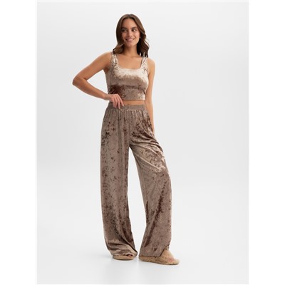 Топ домашний женский KAFTAN Velvet, размер 40-42, кофейный