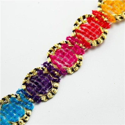 Тесьма многоцветная «Волна», ширина 2.5 см, в упаковке 25 м