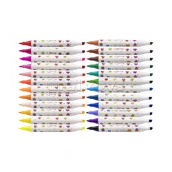 Набор скетчмаркеров DUO арома Yalong, 24 цв, основные,пулевид./клиновид 1-4 мм, сечение корпуса треугольник, пласт. пенал с ручкой