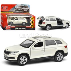 Машина металл "Skoda Kodiaq", 12 см, (откр дв, багаж, белый) инерц, в коробке
