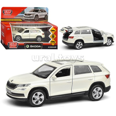 Машина металл "Skoda Kodiaq", 12 см, (откр дв, багаж, белый) инерц, в коробке