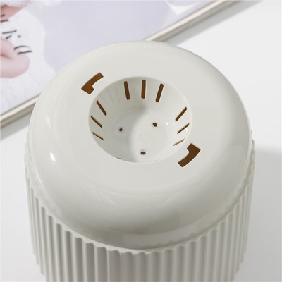 Горшок для цветов с поддоном «Вельвет», 1.6 л, d=14 см, цвет белый ротанг