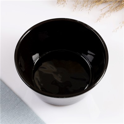 Салатник Борисовская керамика «Вуаль», 500 мл, 7×14.5 см, чёрный