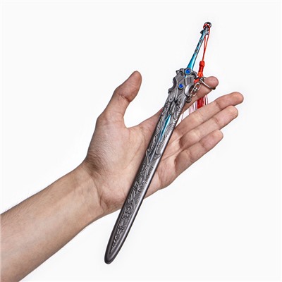 Макет оружия «Сувенирный меч Арта», подвесной, брелок, 27 см, серебристый с голубым