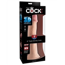 Телесный фаллоимитатор на присоске 9  Triple Density Cock - 26,7 см.