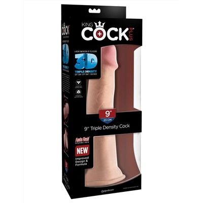 Телесный фаллоимитатор на присоске 9  Triple Density Cock - 26,7 см.