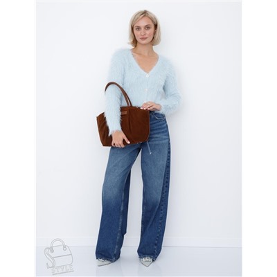 Сумка женская кожаная 2423YF brown Polina&Eiterou