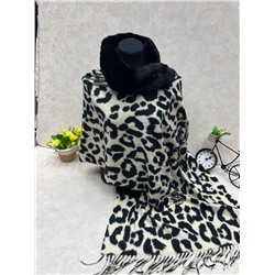 Мягкий палантин из кашемира с норковым воротником мультицвет