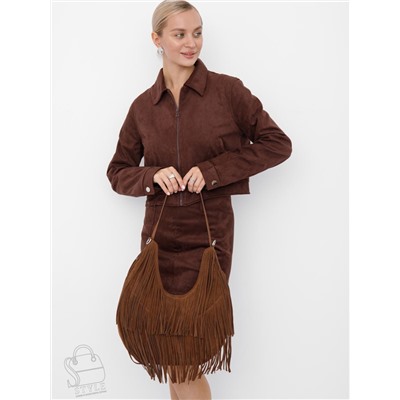 Сумка женская кожаная 5876P brown Polina&Eiterou