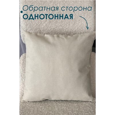 Наволочка декоративная рогожка Снеговик 1 шт