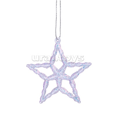 Набор новогодних украшений "Зимние звёздочки" (5 шт х 6 см)