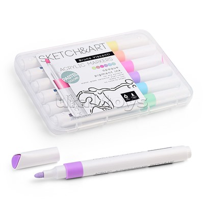 Набор маркеров акриловых "Sketch&Art" Пастельные цвета, 6цв.