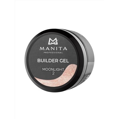 MANITA Гель моделирующий для ногтей с хлопьями юки / Builder Gel Moonlight №02, 15 мл 28225