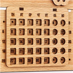 Вечный календарь Sweet home деревянный, 17.5×17 см