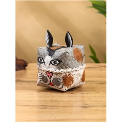 Корзинка «Кот», 8×8×13 см, бамбук