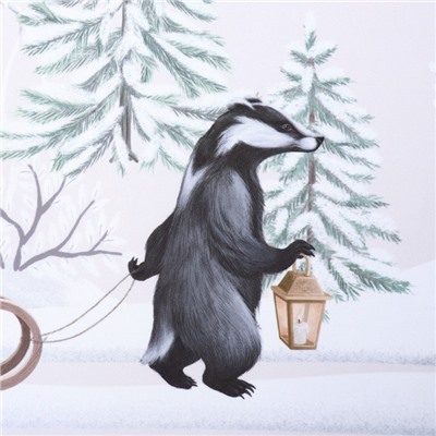 Комплект штор для кухни с подхватами «Этель. Новогоднее чудо», 2 шт., белые, 145×180±5 см