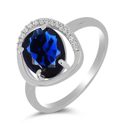 Кольцо, синт.сапфир, Родос