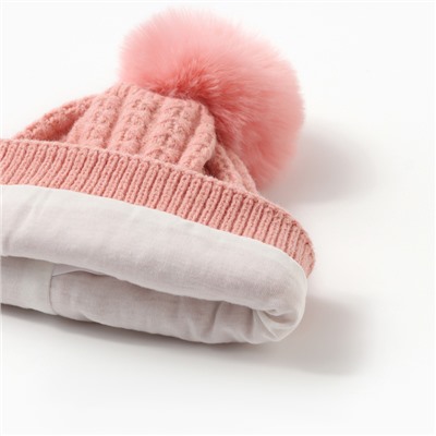 Шапка детская «Крошка Я», размер 48-50 см, пудровая