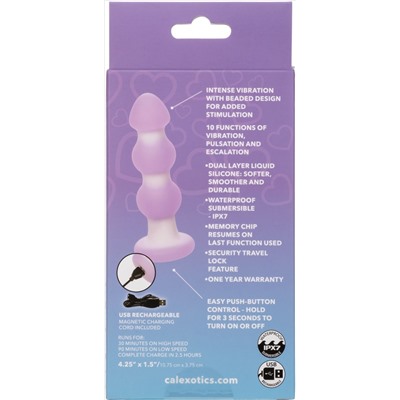 Сиреневая анальная пробка-ёлочка Beaded Probe - 10,7 см.