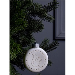 Ёлочный шар «БЁлка», 8.7×3.1×9.8 см, 1 LED, керамика, от батареек LR44×3, свечение тёплое белое