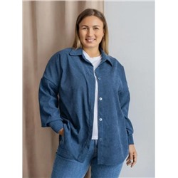 Рубашка женская вельвет РЖМ-01 (Синий)