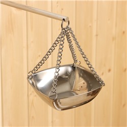 Аромачаша - испаритель для бани и сауны, 120 мл, металл, деревянный кронштейн, Добропаровъ