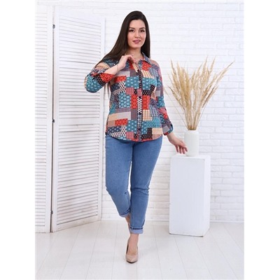 Рубашка "Пэчворк" (Бирюза)