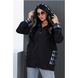 Толстовка 52223 (Синий крупная клетка)