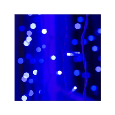 Гирлянда «Занавес» 2×6 м, IP44, УМС, белая нить, 1440 LED, свечение синее, 220 В
