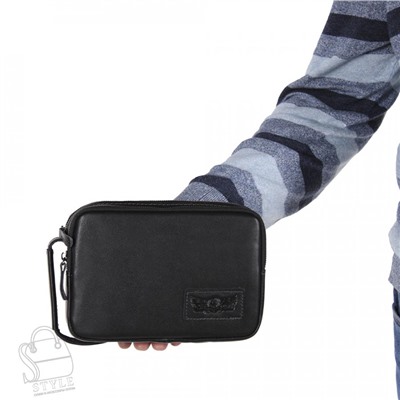 Клатч мужской кожаный 4038-1TR black Tough Ruder