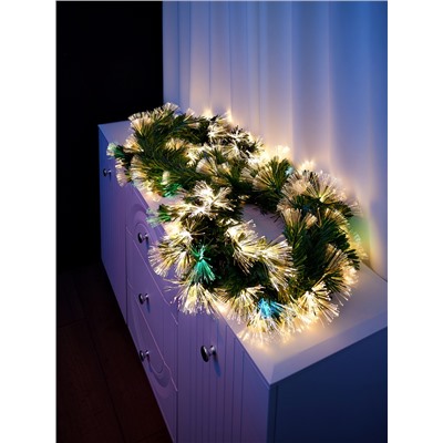 Хвойная гирлянда фиброоптическая «Вспышки» 200 см, автопереключение