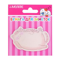 Клейкая бумага для заметок "Lying Animals" 70x50 мм, 20 листов, офсет 80 г/м², печать 4+0, ассорти форм и дизайнов, в картонном блистере и пластиковом пакете с европодвесом