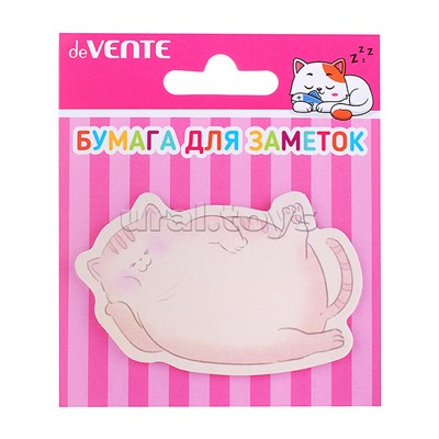 Клейкая бумага для заметок "Lying Animals" 70x50 мм, 20 листов, офсет 80 г/м², печать 4+0, ассорти форм и дизайнов, в картонном блистере и пластиковом пакете с европодвесом