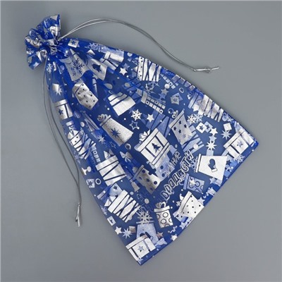 Мешочек подарочный новогодний органза «Зимние радости», 20×30 см ± 1.5 см