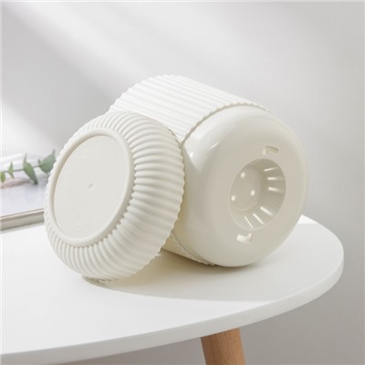 Горшок для цветов с поддоном «Вельвет», 1.6 л, d=14 см, цвет белый ротанг